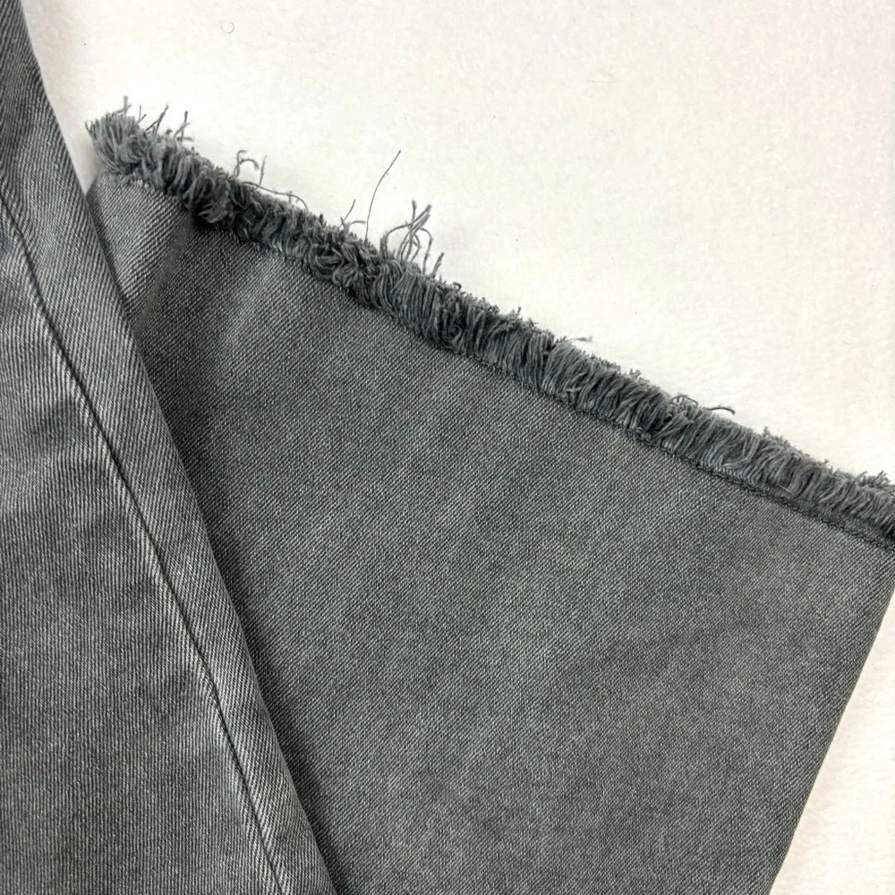 NWT Zenana Azriel High Rise Straight Leg Flat Front Raw Hem Ankle Jeans Size L - Picture 6 of 16
